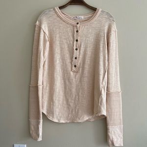 NWT We The Free Cream Henley Long Sleeve Top